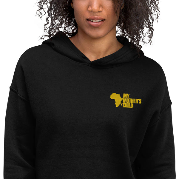 My Mother's Child Crop Hoodie with Embroidered Logo