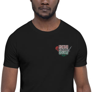 Power Powder & Dollars Short-Sleeve Unisex T-Shirt Embroidered Logo